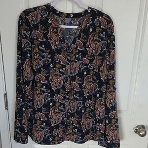 Laura Scott Multicolor Paisley Blouse